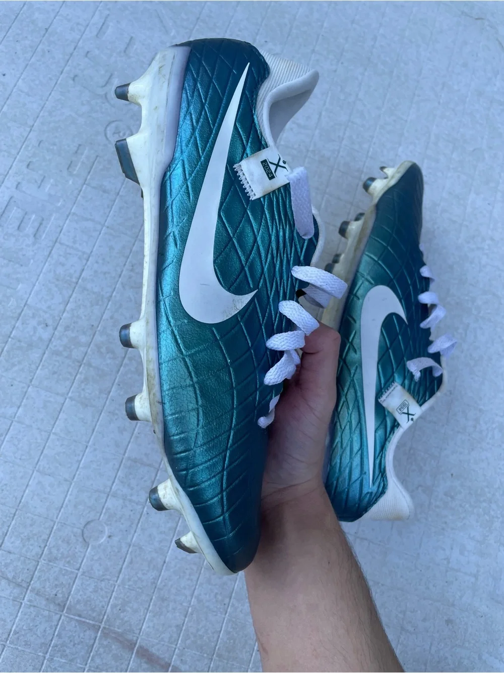 Nike Kids Teal Lace-Up Sneakers with White Accents